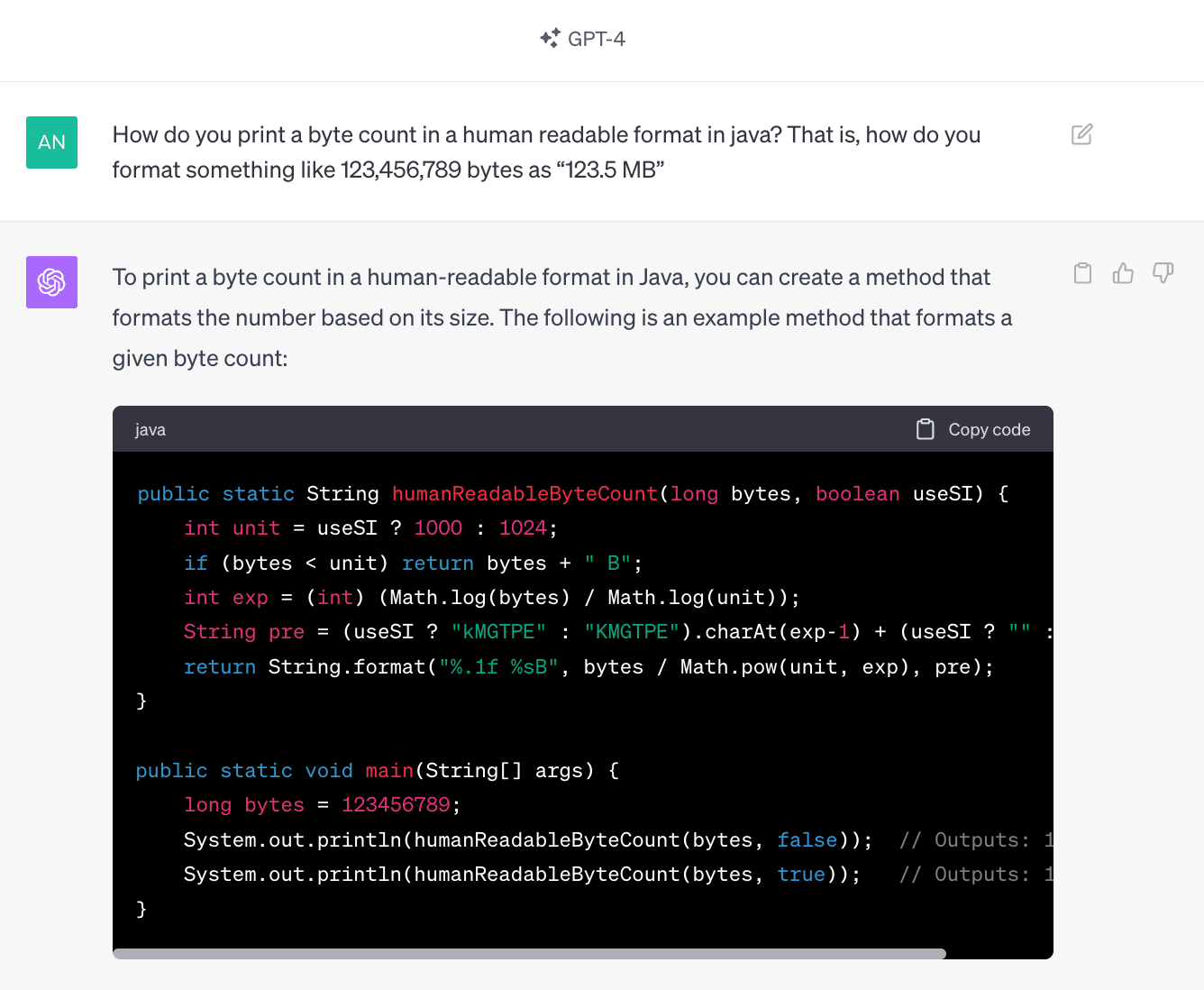 Chat GPT output that repeats the flawed code.